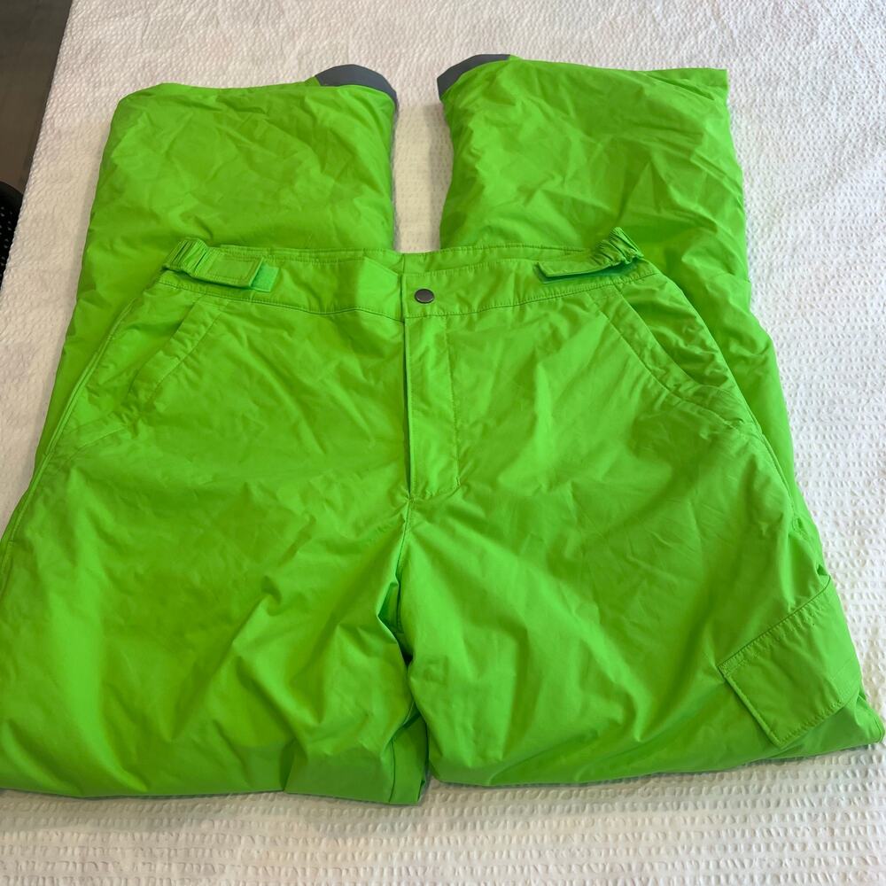 Columbia neon green snow pants size XL youth